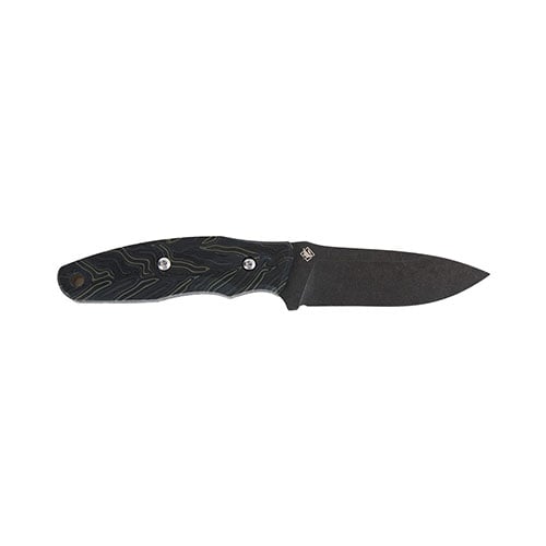 Le Breacher Fixed Knife est robuste, avec une lame en VG10, un manche G10 ergonomique, légal à porter en Allemagne et un étui personnalisable pour un transport facile.